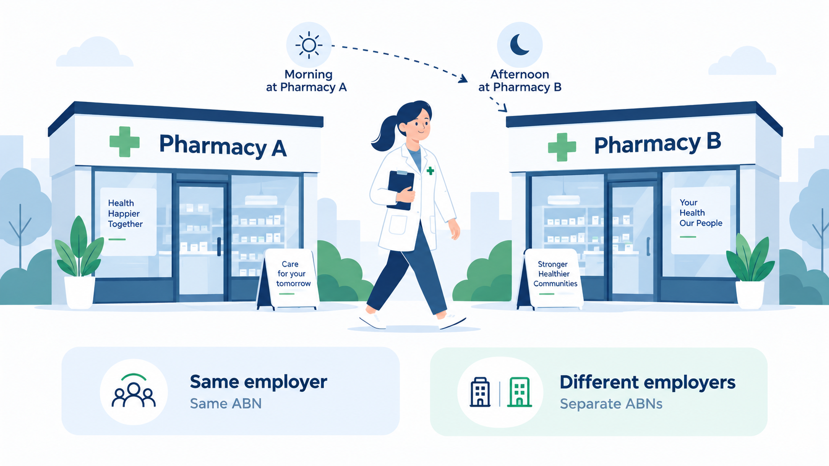 Pharmacist’s Journey Between Pharmacies