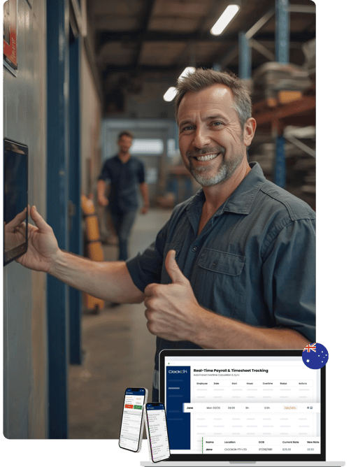 manufacturing worker on site with clockon software