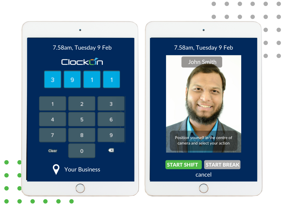 ClockOn Kiosk Feature