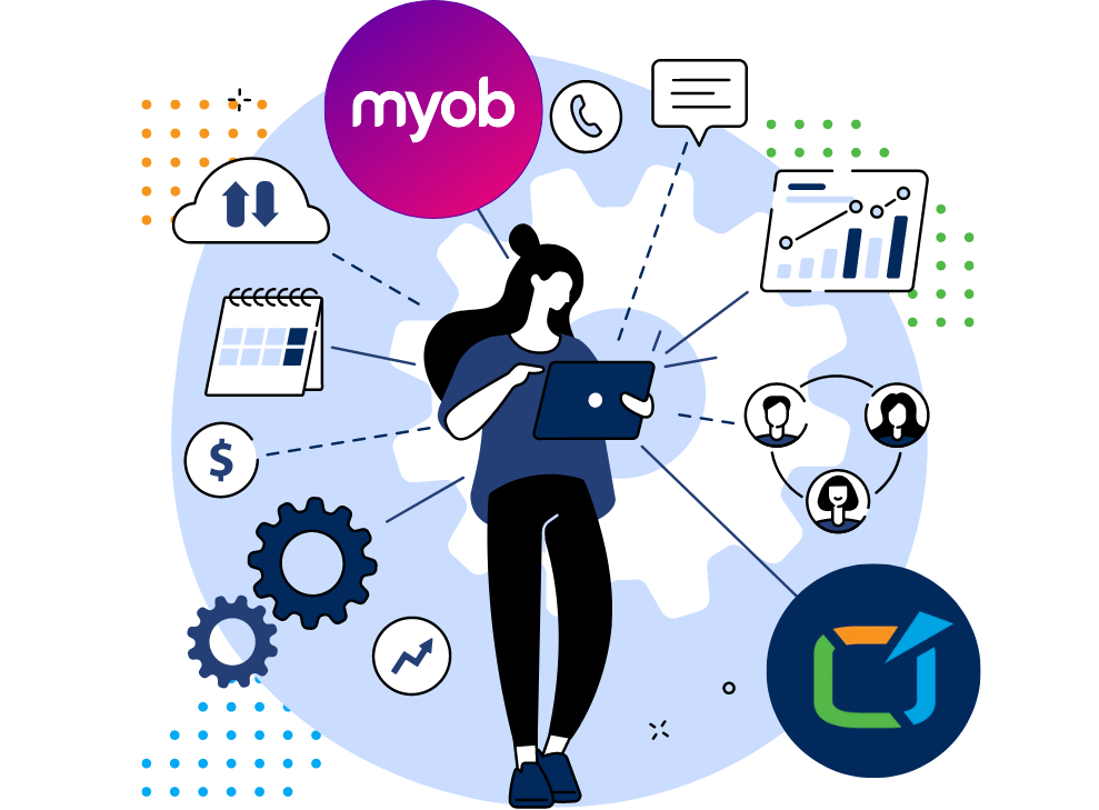 ClockOn MYOB integration illustration