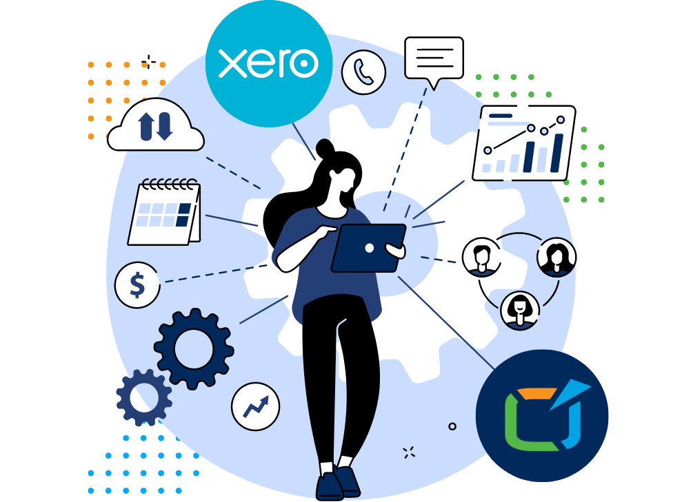 ClockOn Xero integration illustration