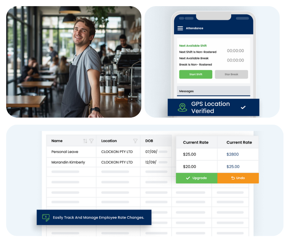 ClockOn cafe payroll software