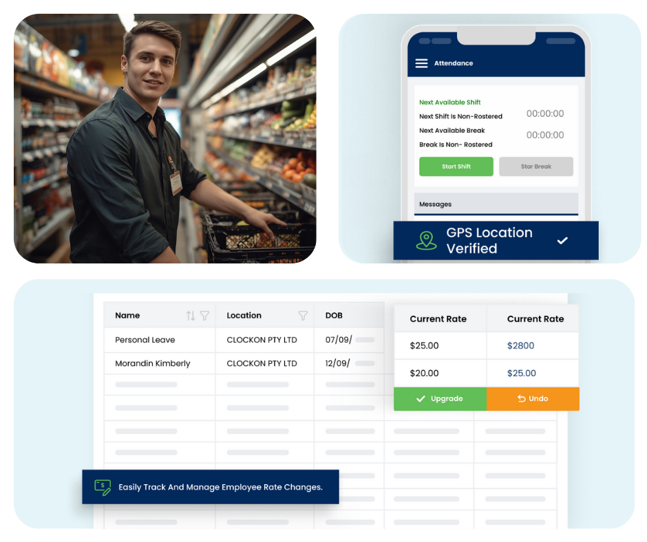ClockOn grocery supermarket payroll software