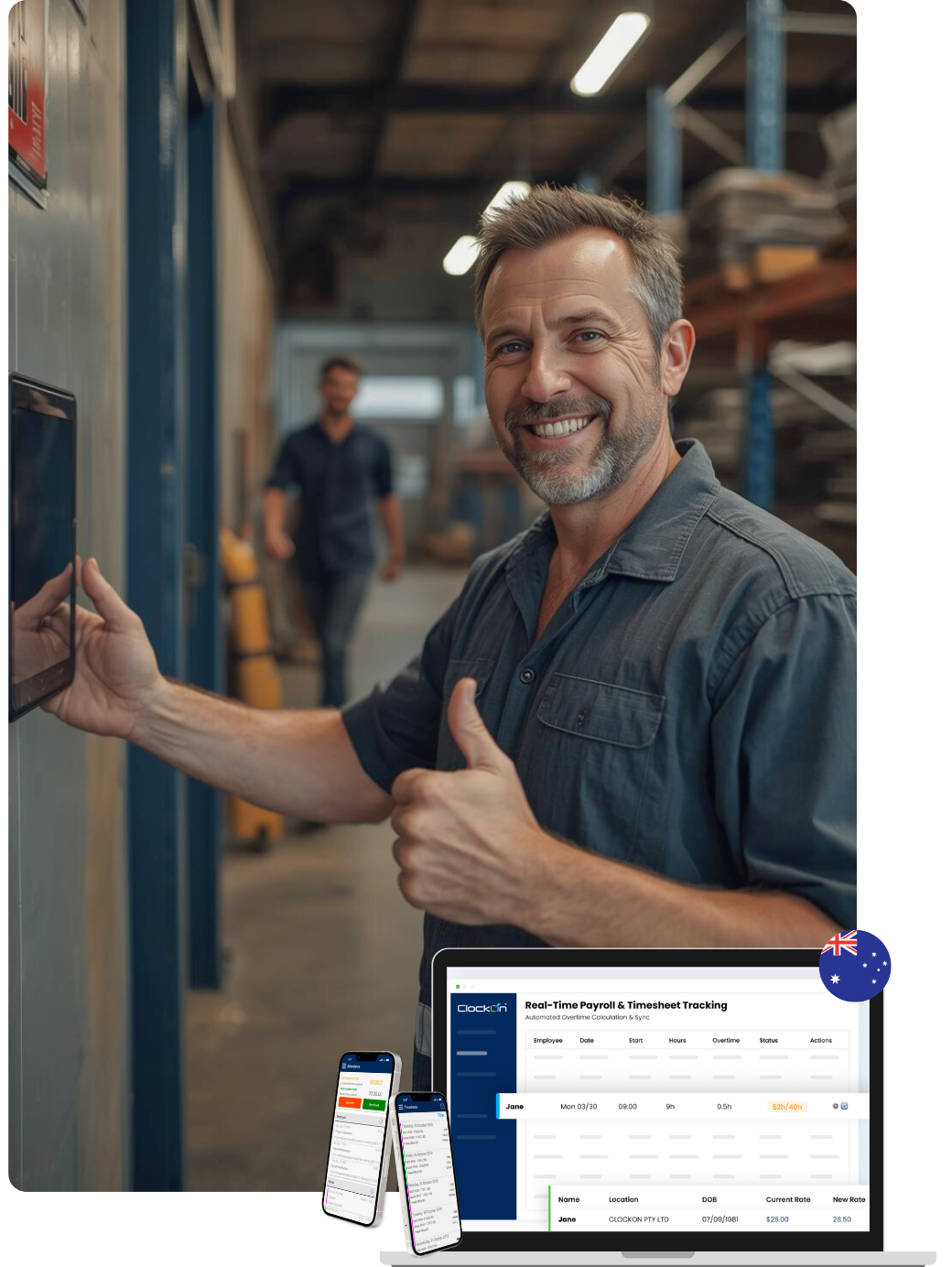 manufacturing worker on site with clockon software manufacturing worker on site with clockon software